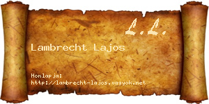 Lambrecht Lajos névjegykártya